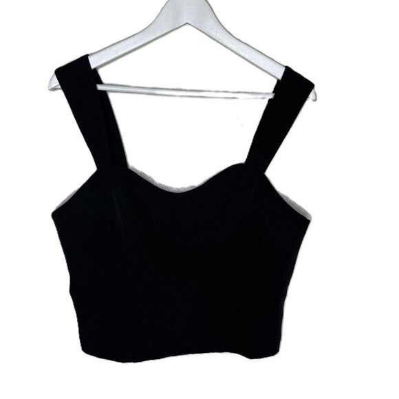 Anthro Sunday In Brooklyn Black Cropped Corset Top, Rear Zip, Sweetheart Neck - Picture 1 of 6